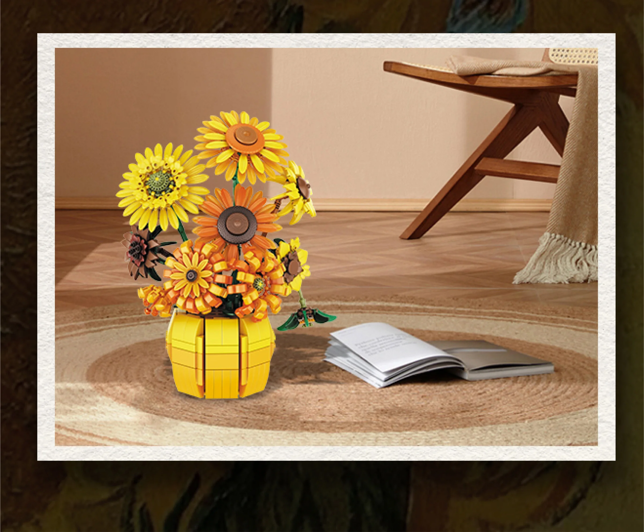 SUNFLOWER BOUQUET WITH VASE | 1009 pieces