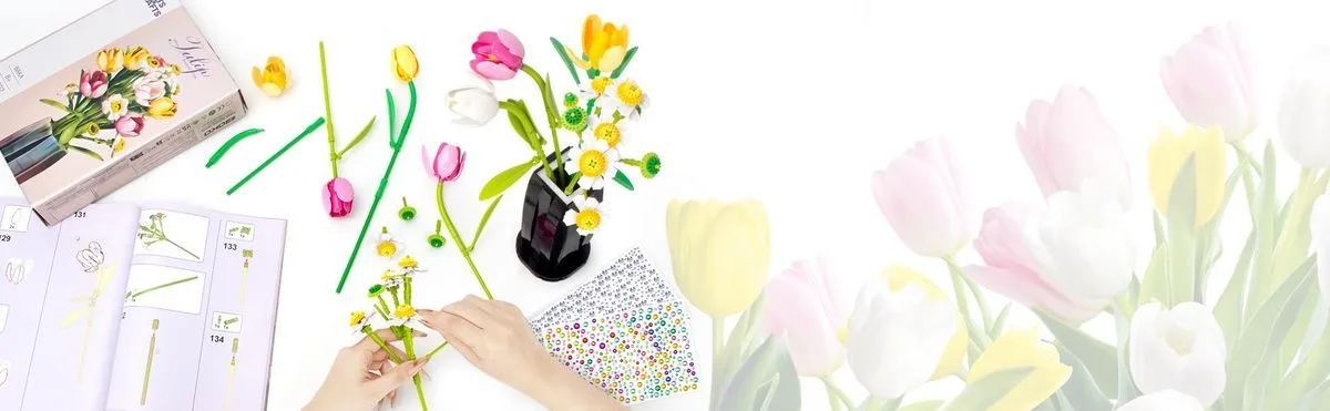 BOUQUET OF TULIPS WITH VASE | 1250 pieces