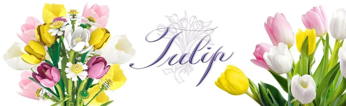 BOUQUET OF TULIPS WITH VASE | 1250 pieces