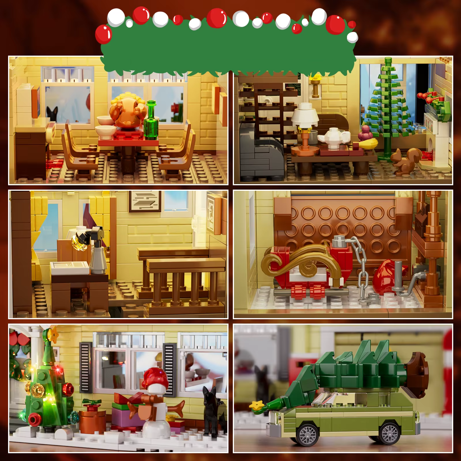 CHRISTMAS HOUSE WITH LIGHTS | 1484 pieces