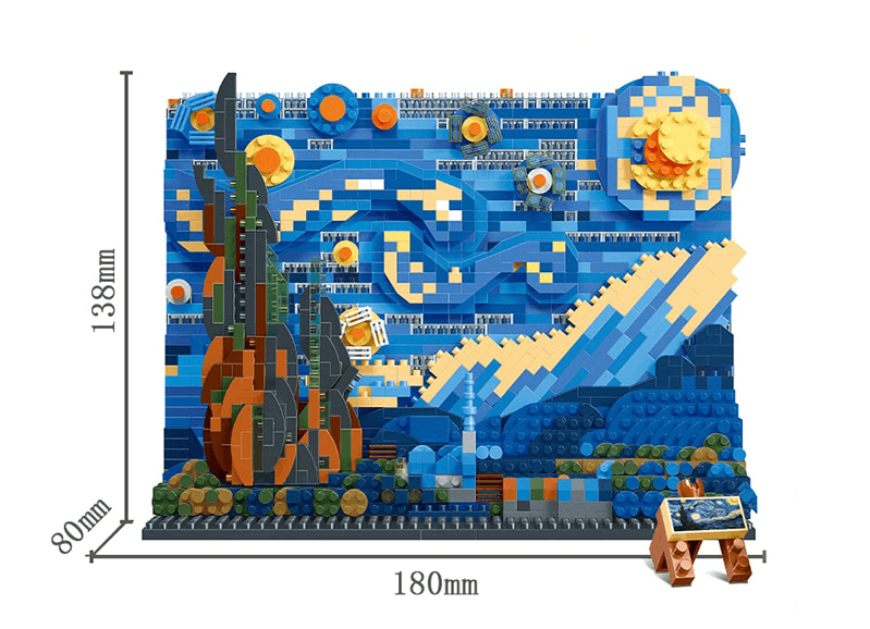 [DO POPRAWY OPIS/ZDJĘCIA W PIERWSZEJ KOLEJNOŚCI] BUILDING BLOCKS SET VAN GOGH PAINTINGS STARRY NIGHT THE GREAT WAVE | 4154 pieces 