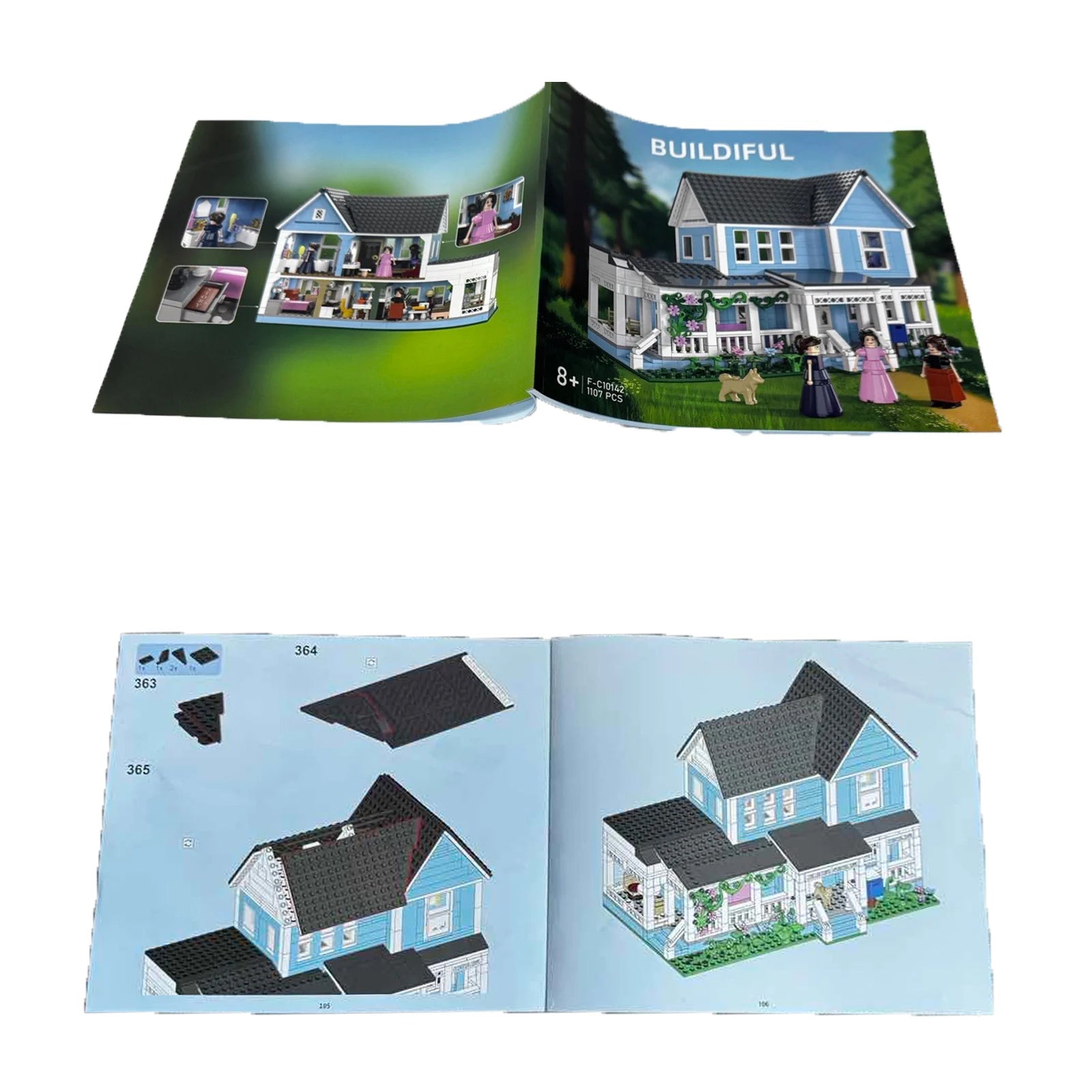 BLUE TWO-STOREY VICTORIAN-STYLE HOUSE  | 1107 pieces
