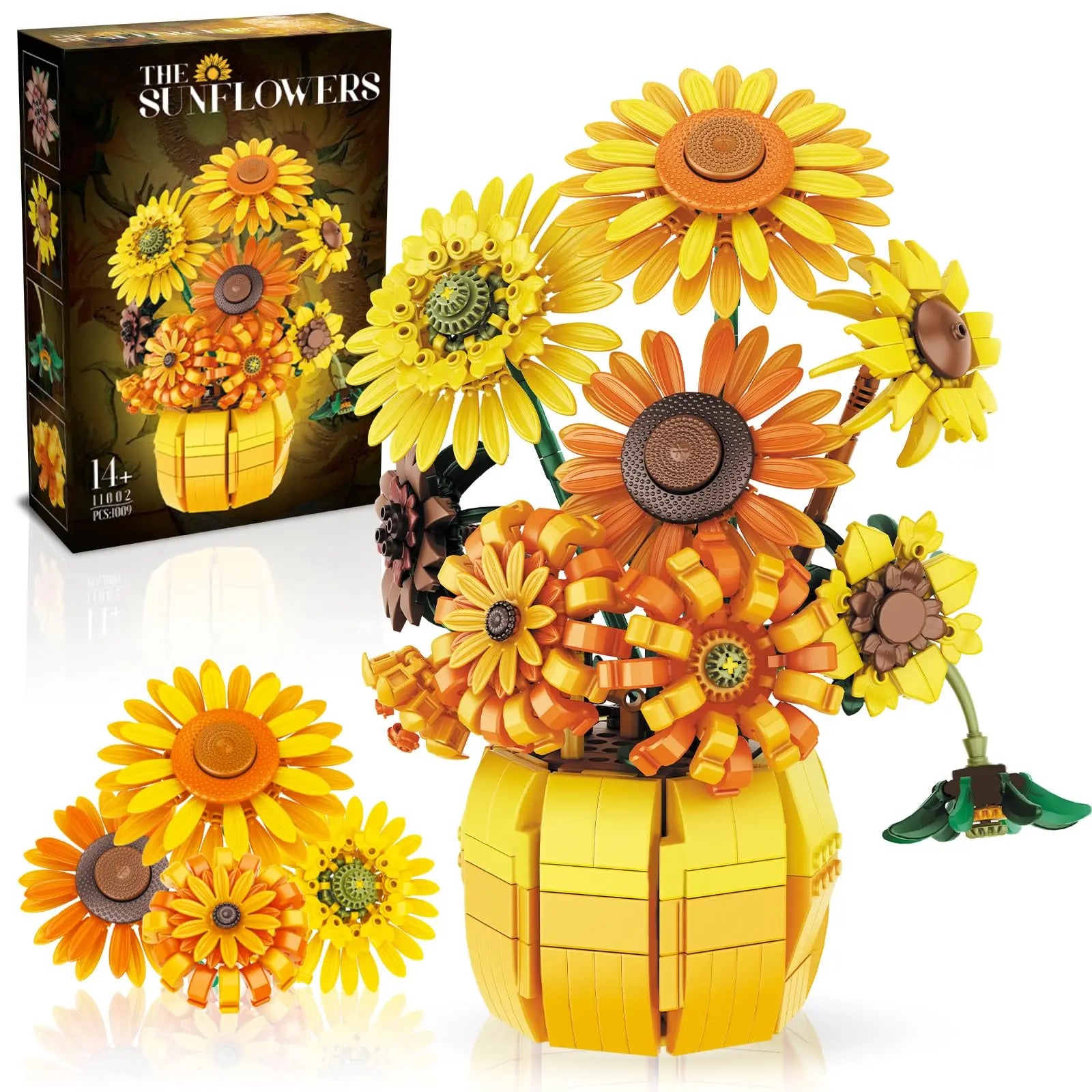 SUNFLOWER BOUQUET WITH VASE | 1009 pieces
