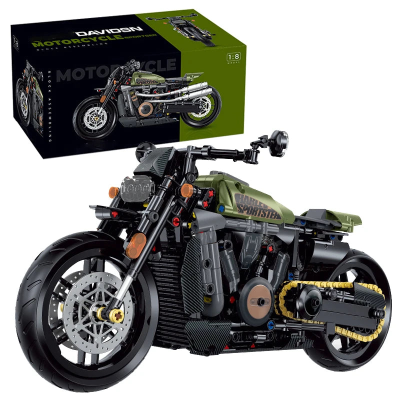 CLASSIC GREEN MOTORCYCLE 1:8 | 634 pieces