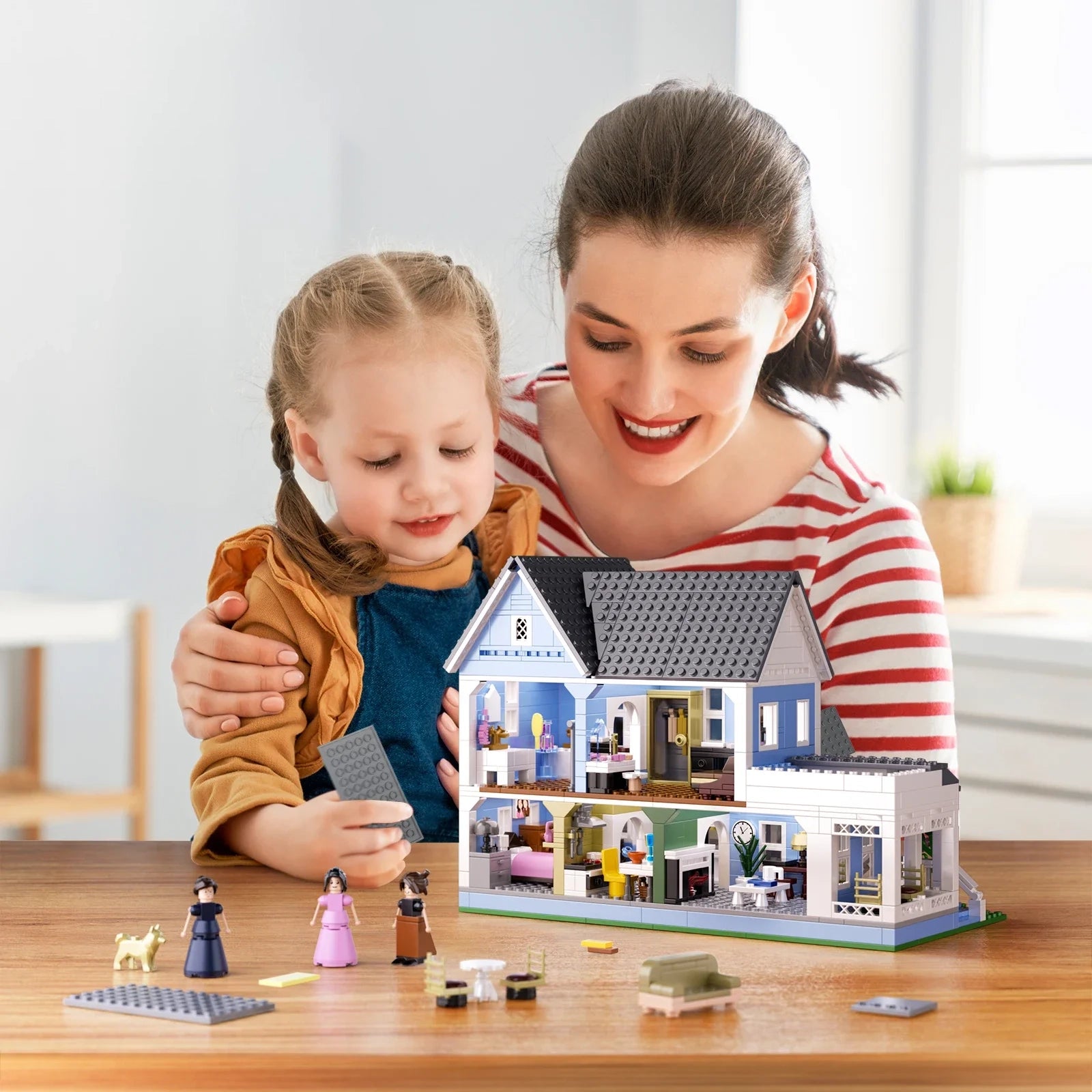 BLUE TWO-STOREY VICTORIAN-STYLE HOUSE  | 1107 pieces
