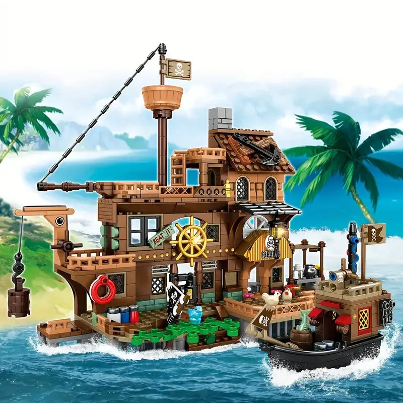 PIRATE ISLAND WITH A BOAT | 675 pieces