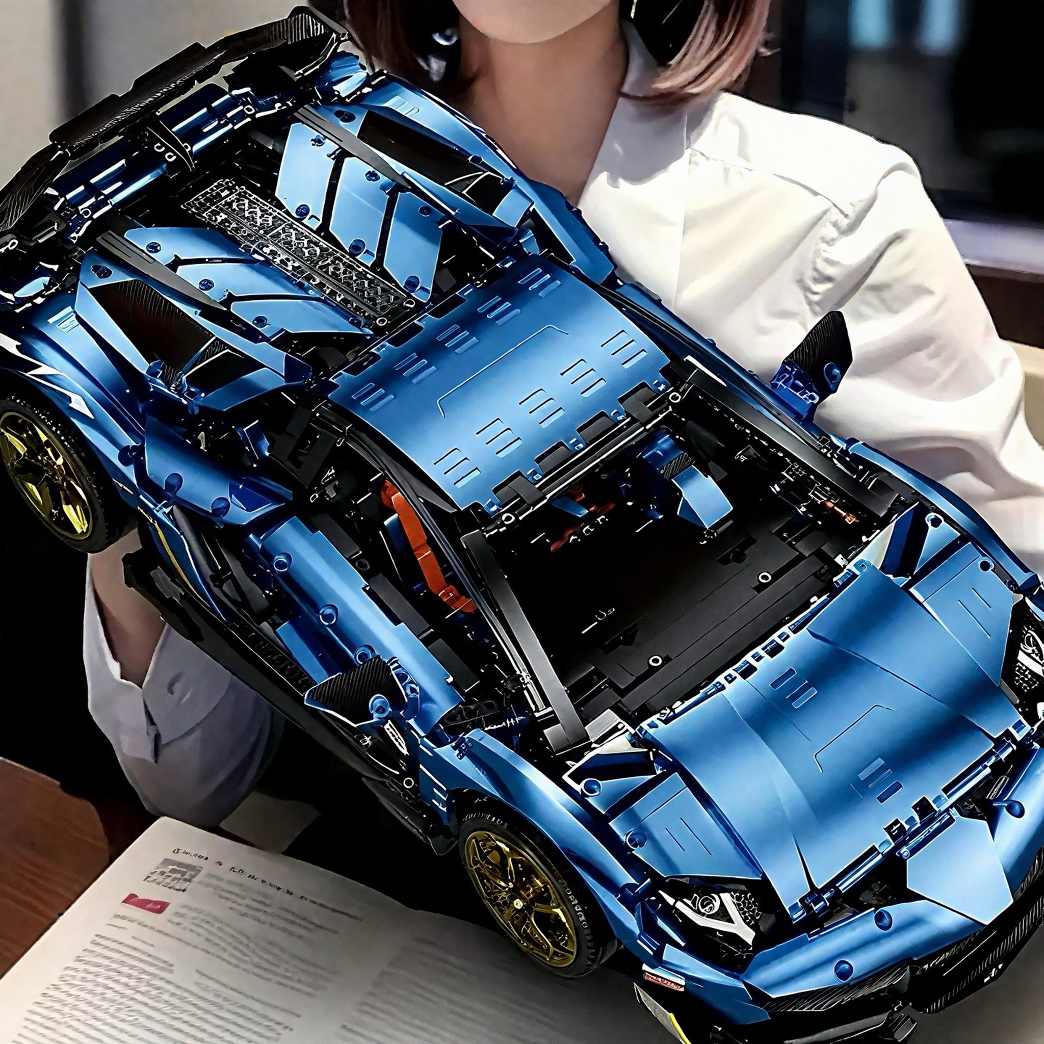 METALLIC BLUE SPORTS CAR | 3811 pieces